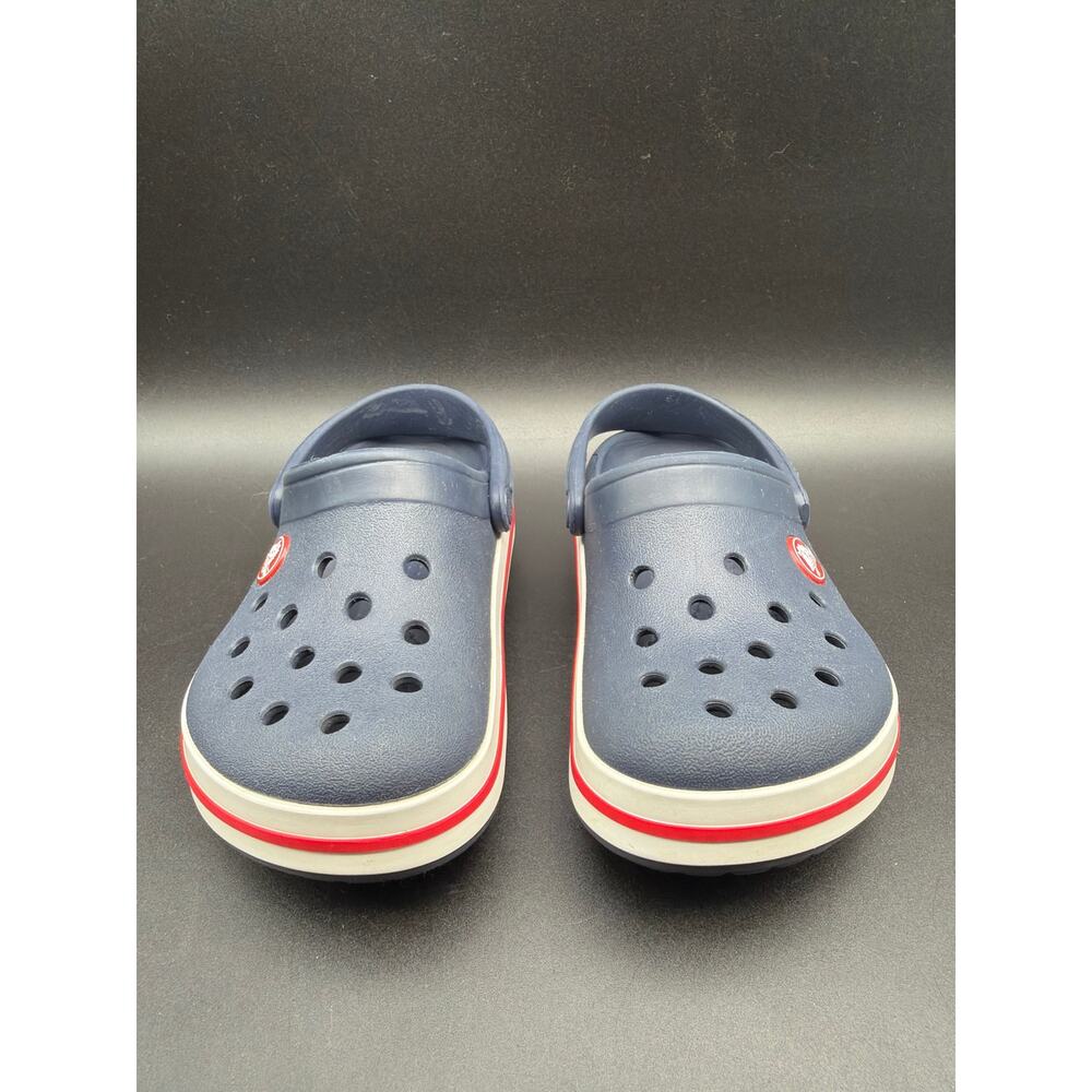 Crocs Kids Classic Clogs Navy Red White Slip On Shoes Youth Sandals size 11 - Picture 4 of 6